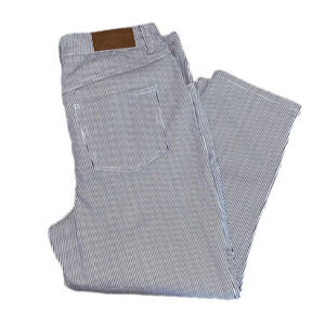 Madeleine Blue & White Stripe 5-Pocket Ankle Capri Pant Jeans-Sz 42 (12 US), NWT